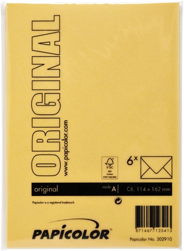 Envelop Papicolor C6 114x162mm dottergeel 6 Stuk-3