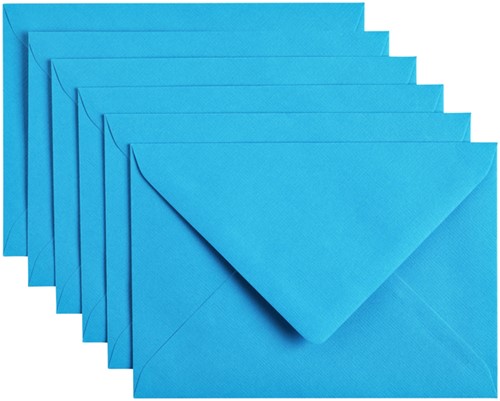 Envelop Papicolor C6 114x162mm hemelsblauw pak à 6 stuks