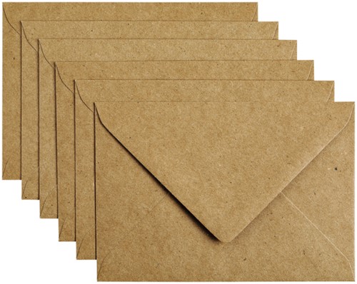 Envelop Papicolor C6 114x162mm kraft bruin 6 Stuk