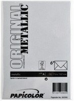Envelop Papicolor C6 114x162mm metallic zilver 6 Stuk-3