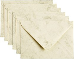 Envelop Papicolor C6 114x162mm marble ivoor 6 Stuk