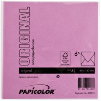 Envelop Papicolor 140x140mm felroze pak à 6 stuks-2