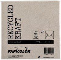 Envelop Papicolor 140x140mm kraft grijs 6 Stuk-3