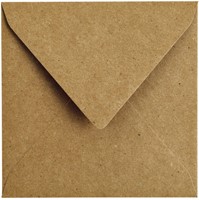 Envelop Papicolor 140x140mm kraft bruin 6 Stuk-2