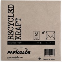 Envelop Papicolor 140x140mm kraft bruin 6 Stuk-3