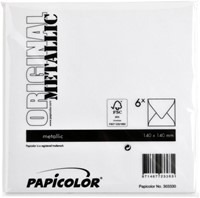 Envelop Papicolor 140x140mm metallic parelwit 6 Stuk-3