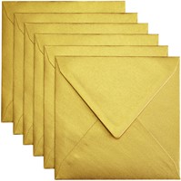 Envelop Papicolor 140x140mm metallic goud 6 Stuk