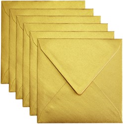 Envelop Papicolor 140x140mm metallic goud 6 Stuk