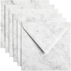 Envelop Papicolor 140x140mm marble grijs 6 Stuk