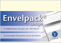 Dubbele kaart Papyrus Envelpack A6 105x148mm ivoor 15 Kaart