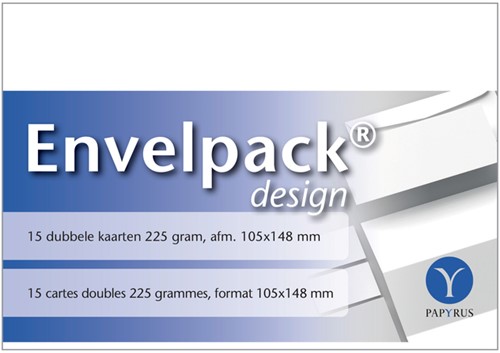 Dubbele kaart Papyrus Envelpack A6 105x148mm wit 15 Kaart