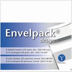 Dubbele kaart Papyrus Envelpack C6 114x162mm wit 8 Set