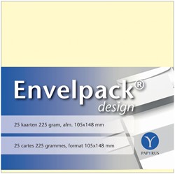 Enkele kaart Papyrus Envelpack A6 105x148mm ivoor 25 Kaart