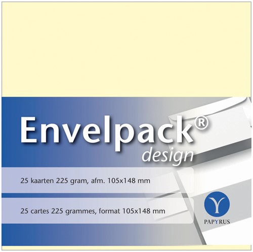 Enkele kaart Papyrus Envelpack A6 105x148mm ivoor 25 Kaart