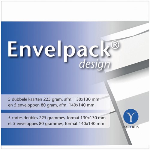 Dubbele kaart Papyrus Envelpack 140x140mm wit 5 Set