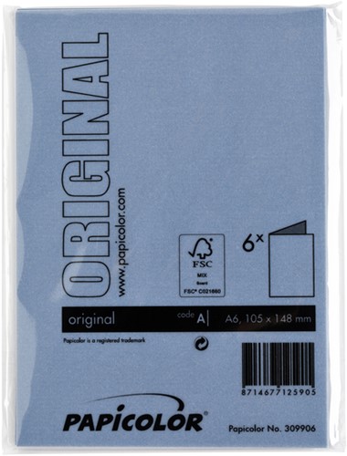 Correspondentiekaart Papi dubbel A6 donkerblauw 6 Stuk-3