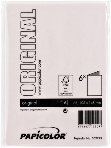 Correspondentiekaart Papi dubbel A6 lichtroze 6 Stuk-3