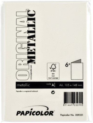 Correspondentiekaart Papi dubbel A6 mtl ivoor 6 Stuk-3