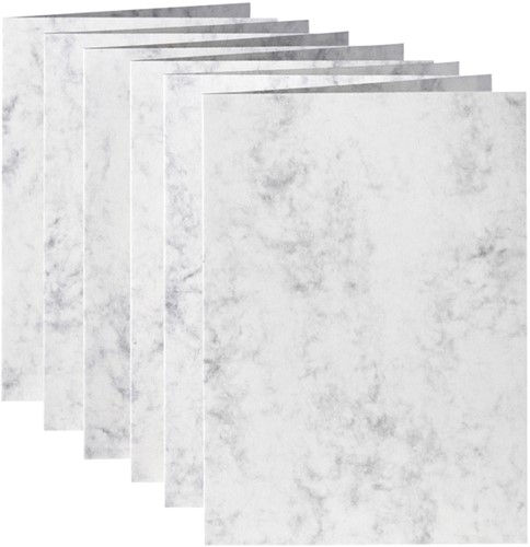 Correspondentiekaart Papi dubbel A6 marmer grijs 6 Stuk-2