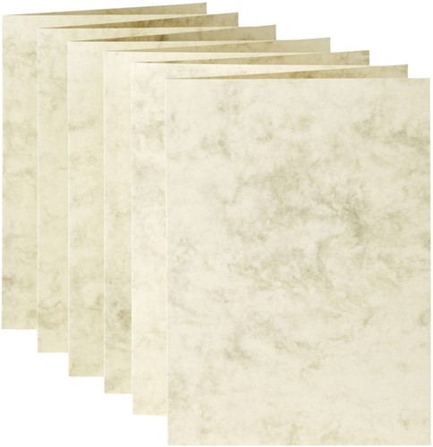 Correspondentiekaart Papi dubbel A6 marmer ivoor 6 Stuk-2