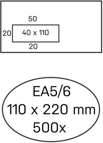 Envelop Hermes ea5/6 vl v23 4x11 80gr zk wit 500 Stuk-2