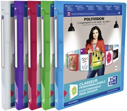 RingBand Oxford Polyvision A4 4r 20mm assorti 1 Stuk