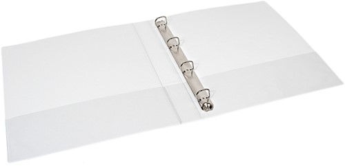 Presentatieringband Quantore A4 4-rings D-mech 15mm wit-2