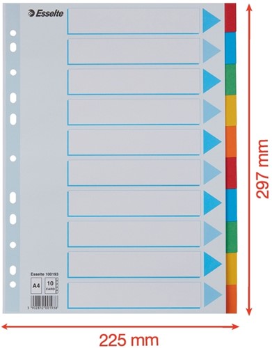 Tabbladen Esselte Stand A4 10dlg karton 11r ass 1 Set-5
