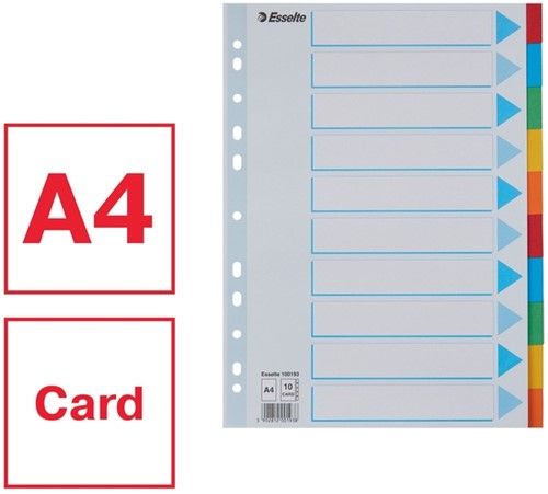 Tabbladen Esselte Stand A4 10dlg karton 11r ass 1 Set-6