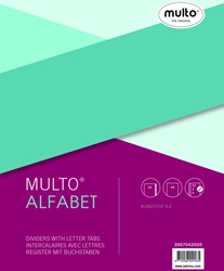Tabbladen Multo A4 23-gaats 20-delig alfabet grijs