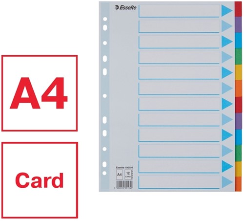 Tabbladen Esselte Stand A4 12dlg karton 11r ass 1 Set-3