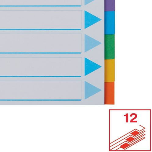 Tabbladen Esselte Stand A4 12dlg karton 11r ass 1 Set-1