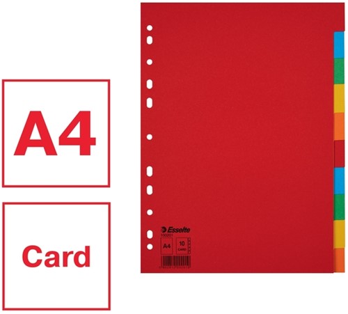 Tabbladen Esselte Economy A4 10dlg karton 11r ass 1 Set-3