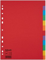 Tabbladen Esselte Economy A4 12dlg karton 11r ass 1 Set