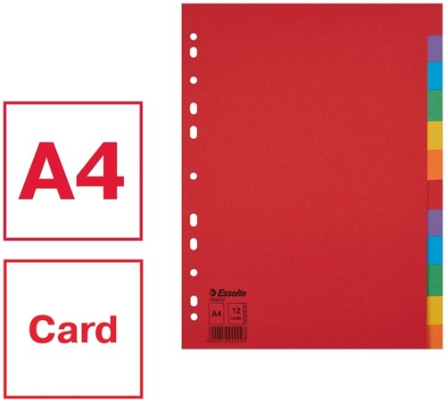 Tabbladen Esselte Economy A4 12dlg karton 11r ass 1 Set-6