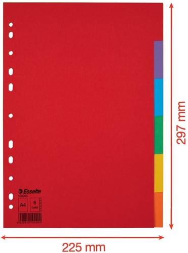 Tabbladen Esselte Economy A4 6dlg  karton 11r ass 1 Set-2