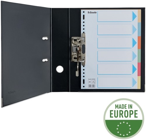 Tabbladen Esselte premium A4 6dlg karton 23r ass 1 Stuk-13