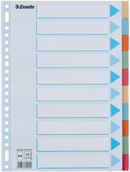 Tabbladen Esselte premium A4 10dlg karton 23r ass 1 Stuk