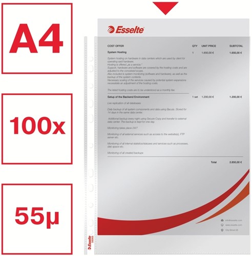 Showtas Esselte copy safe PP A4 glashelder 100 Stuk-12