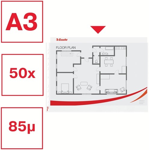 Showtas Esselte PP A3 dwars 50 Stuk-7