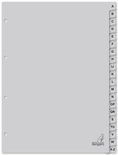 Tabblad Kangaro 4r G420AZ 20dlg alfabet grijs PP 1 Set-2