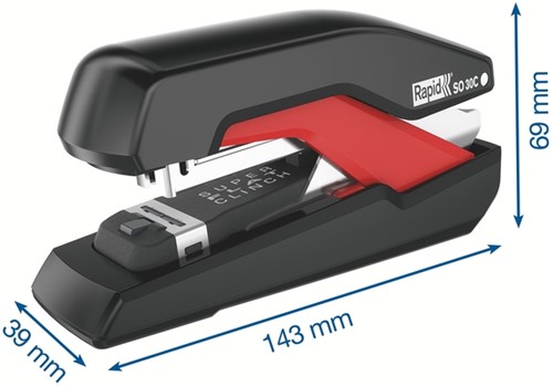 Nietmachine Rapid SO30C half strip 30SH zwart/rood 1 Stuk-3