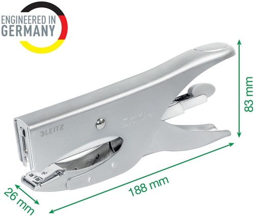 Niettang Leitz achterlaadmodel P3 40 vel zilver-4