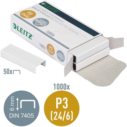 Nieten Leitz P3 24/6 wit 1000st 1000 Stuk-3
