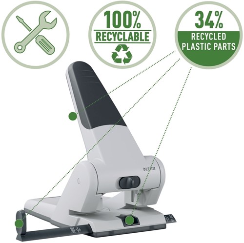 Perforator Leitz 5180 heavy duty 65 vel zilver 1 Stuk-2