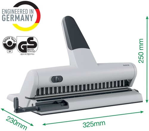 Perforator Leitz 5115 heavy duty 23 gaats zilver 1 Stuk-5