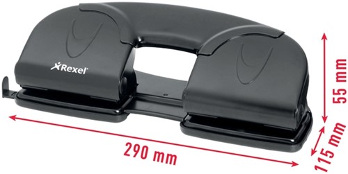 Perforator Rexel V412 4-gaats 12 vel zwart 1 Stuk-4