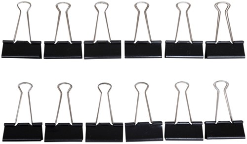 Papierklem MAUL 213 foldback 50mm zwart 12 stuks 12 Stuk-1