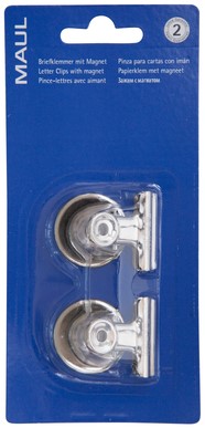 Papierklem MAUL Bulldog met magneet 30mm zilver 2 stuks-6
