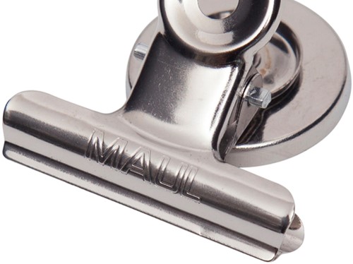 Papierklem MAUL Bulldog magneet 40mm zilver 2st 2 Stuk-2